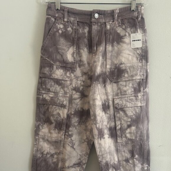 Free People We The Free Tie Dye Madison Lavender Beige Utility Jeans NEW 29 - Picture 8 of 16
